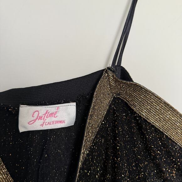 Intime of California VTG Womens Lingerie Dress L Babydoll Black Sexy Whimsigoth - Picture 4 of 7